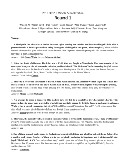 Round 1 - Middle School Quizbowl Packet Archive