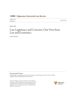Law, Legitimacy and Coercion: One View from Law and Economics