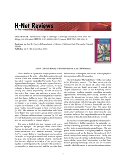 A New Cultural History of the Reformation in an Old Wineskin - H-Net