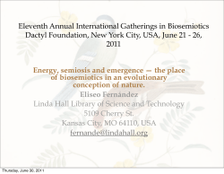 Eleventh Annual International Gatherings in Biosemiotics Dactyl