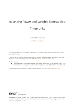Balancing Power and Variable Renewables