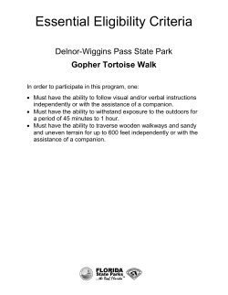 Gopher Tortoises Participation Requirements