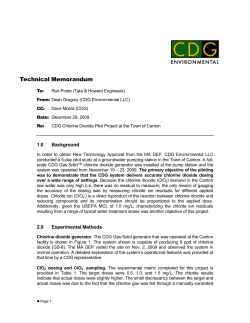 CDG Chlorine Dioxide Pilot Project at the Town of