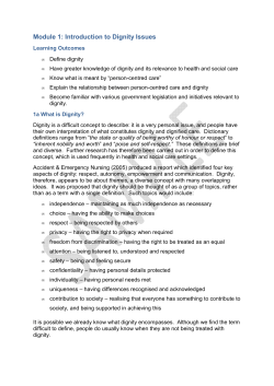 Dignity and Respect Sample