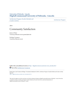 Community Satisfaction - DigitalCommons@University of Nebraska