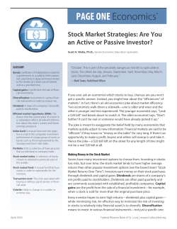 Stock Market Strategies - Federal Reserve Bank of St. Louis