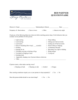 bed partner questionnaire - Sleep Centers of Alaska.