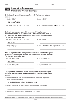 Geometric Sequences