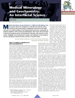 Medical Mineralogy and Geochemistry: An
