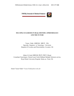 MULTIPLE SCLEROSIS IN IRAQ: HISTORY, EPIDEMIOLOGY AND
