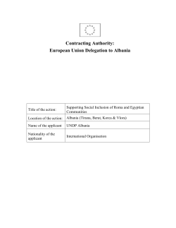 Contracting Authority: European Union Delegation to Albania