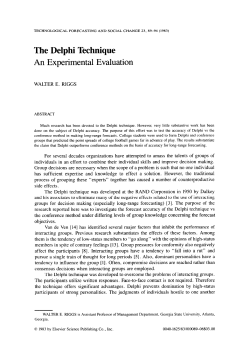 The Delphi Technique An Experimental Evaluation
