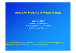 Activation Products in Proton Therapy - Indico