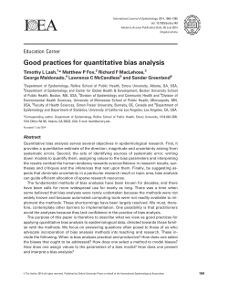 Good practices for quantitative bias analysis