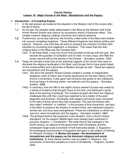 Lesson 19 - Major Forces In the West