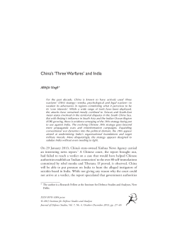 China`s `Three Warfares` and India - Institute for Defence Studies