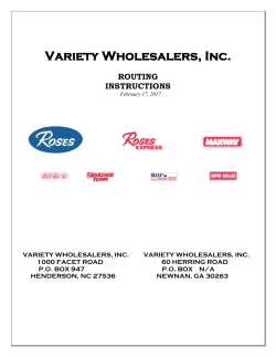 routing guide - Variety Wholesalers