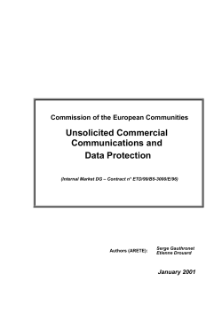 Unsolicited Commercial Communications and Data Protection