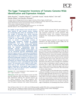 The Sugar Transporter Inventory of Tomato