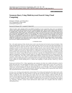 Synonym Query Using Multi-keyword Search Using Cloud
