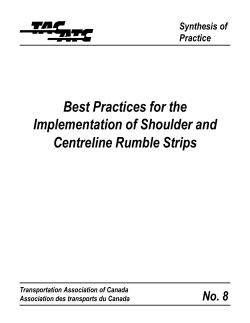 Best Practices for the Implementation of Shoulder and Centreline