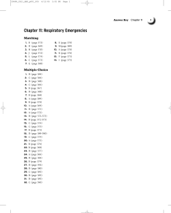 Chapter 11: Respiratory Emergencies