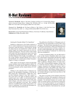 George Fujii on Robert A. Taft: Ideas, Tradition, and Party in - H-Net