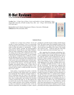 Embodied Honor - H-Net