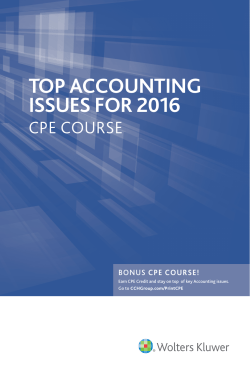 Top Accounting Issues for 2016