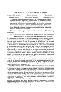 The application of phonological rules