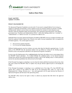 Indirect Rate Policy - Humboldt State University