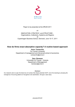 How do firms enact absorptive capacity? A routine based