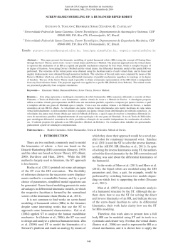 SCREW-BASED MODELING OF A HUMANOID BIPED