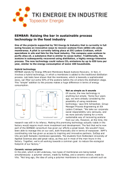 EEMBAR: Raising the bar in sustainable process technology in the