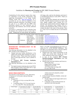 RPC Prostate Phantom Guidelines for Planning and Treating the