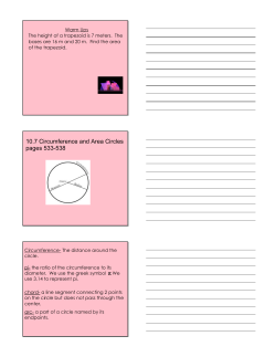 10.7 Circumference and Area Circles pages 533-538