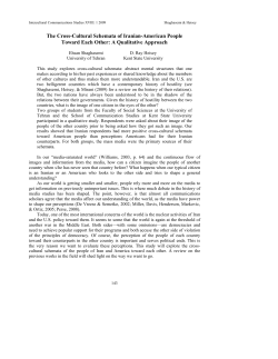 The Cross-Cultural Schemata of Iranian