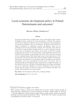 Local economic development policy in Poland: Determinants and