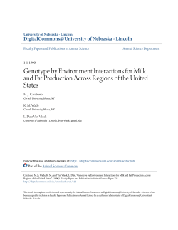 Genotype by Environment Interactions for Milk and Fat Production