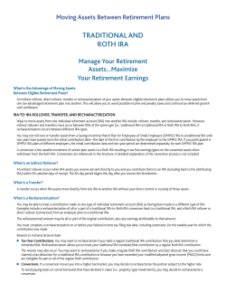 TRADITIONAL AND ROTH IRA - Piedmont Federal Savings Bank