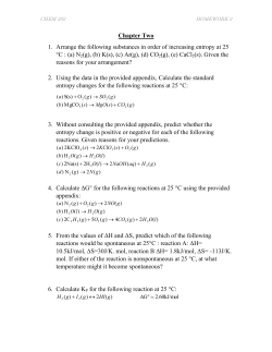 Chapter Two 1. Arrange the following substances in order of