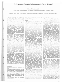 Endogenous Growth Substances of Citrus Tissues!