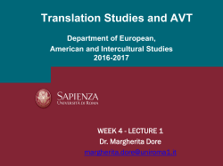 Translation Studies and AVT