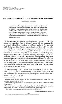 GRONWALL`S INEQUALITY IN n INDEPENDENT VARIABLES 241