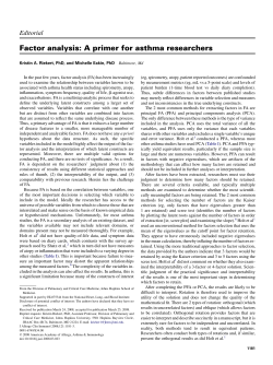 Factor analysis: A primer for asthma researchers