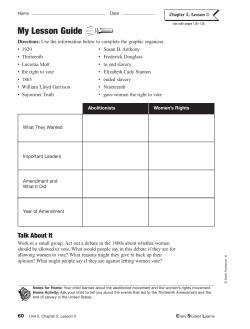 Lesson 3: Taking a Stand