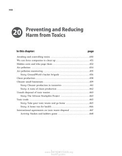 Preventing and Reducing Harm from Toxics