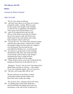 The Odyssey, Part III Homer, translated by Robert