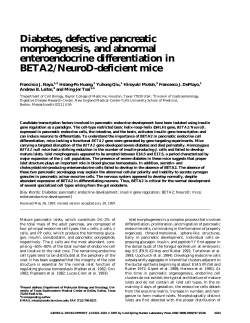 Diabetes, defective pancreatic morphogenesis, and abnormal