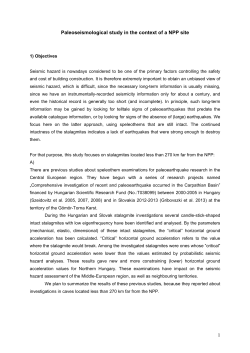 1 Paleoseismological study in the context of a NPP site